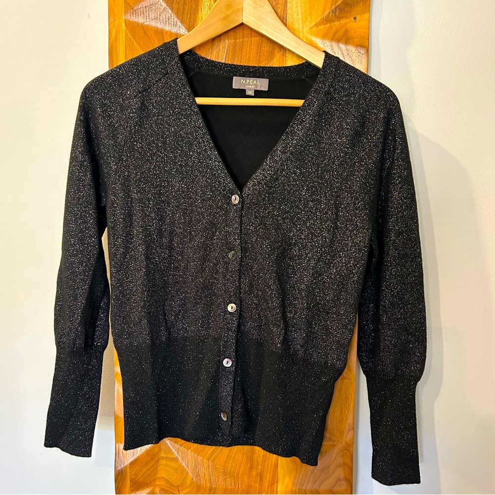 N. PEAL London Cashmere Cardigan Sweater in Black Size XS